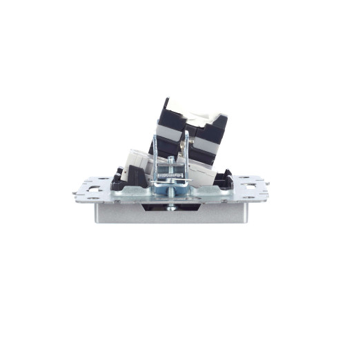BRITE Розетка двойная RJ11+RJ45 кат.5E РК/Т12-БрА алюминий IEK