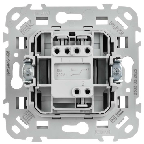 FLITE Выключатель 1-клавишный проходной 10А ВС61-1-0-ФлС серый IEK