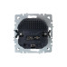 BRITE Розетка 1-местная с заземлением с защитными шторками 16А с USB A+A 5В 3,1А РЮш10-2-БрЖ жемчуг IEK
