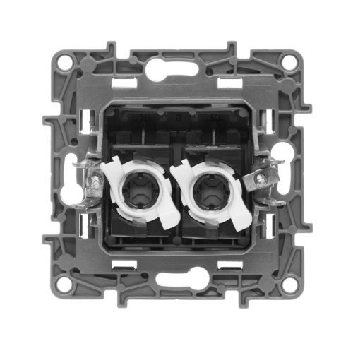ETIKA Розетка компьютерная двойная RJ45 категория 5Е UTP антрацит