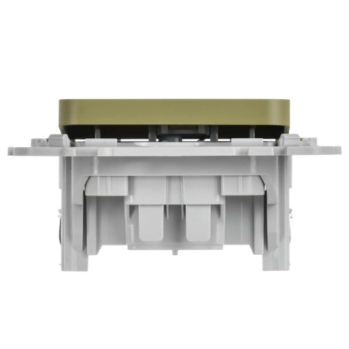 FLITE Выключатель 1-клавишный кнопочный 10А ВС11-2-0-ФлО оливковый IEK