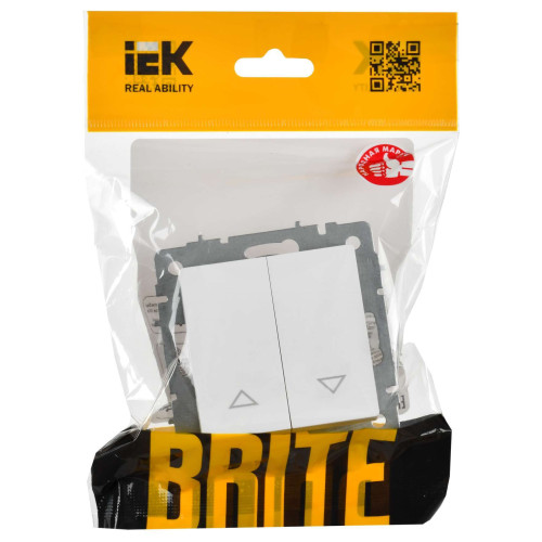BRITE Выключатель жалюзи 10А ВС10-1-5-БрАБ арктический белый IEK