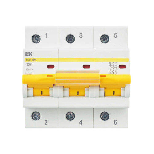 KARAT Автоматический выключатель ВА47-100 3P D 80А 10кА IEK