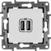 ETIKA Розетка USB A+A 15Вт белый