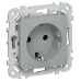 FLITE Розетка с заземлением без защитных шторок 16А РС11-0-ФлС серый IEK