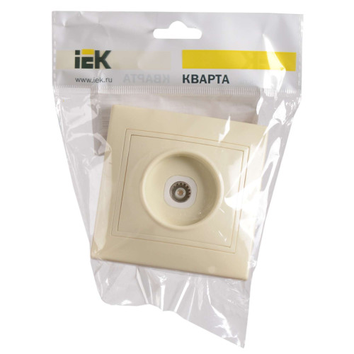 KVARTA Розетка 1-местная TV РТВ10-ККм кремовый IEK