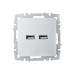 BRITE Розетка USB A+A 5В 3,1А РЮ10-1-БрА алюминий IEK
