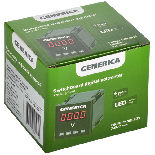 Вольтметр цифровой щитовой однофазный DO RS-485 96х96мм LED GENERICA