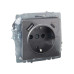 BRITE Розетка 1-местная с заземлением с защитными шторками 16А с USB A+C 18Вт РЮш11-1-БрС сталь IEK