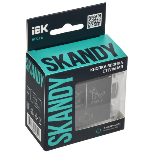 SKANDY Кнопка звонка с индикацией для отелей 10А SK-V17T титан IEK