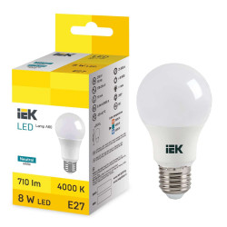 LED Bulb A60 8W 4000K E27 IEK