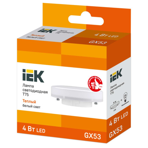 Лампа светодиодная T75 таблетка 4Вт 230В 3000К GX53 IEK