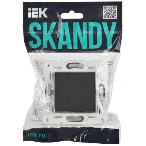 SKANDY Выключатель 1-клавишный проходной 10А SK-V02G графит IEK