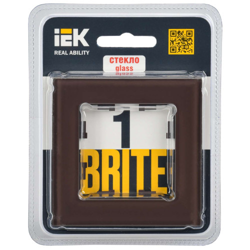BRITE Рамка 1 -местная РУ-1-2-БрТБ стекло темная бронза IEK