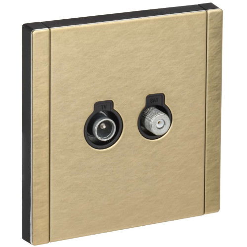 FORTE&PIANO Розетка двойная TV+SAT FP638M металл шампань IEK