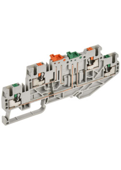 ARMAFIX Клемма пружин. Push-in CP-ML 2 ур. нож. разм. 2,5мм2 серая IEK