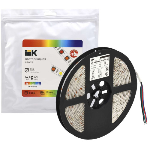 Лента светодиодная 5м LSR-5050RGB60-14,4-IP65-12В IEK