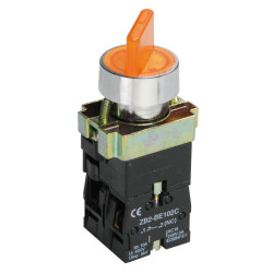 Переключатель LAY5-BK2565 2 положения желтый NO+NC IEK