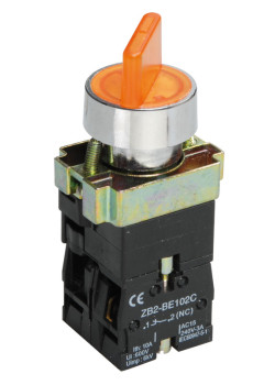 Переключатель LAY5-BK2565 2 положения желтый NO+NC IEK