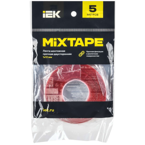 MIXTAPE PRO Лента монтажная прочная двусторонняя 1х12мм 5м IEK