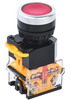 Кнопка управления D8-11T d=22мм 1NO+1NC с фиксацией красная IEK