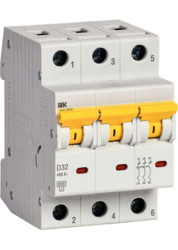 Автоматический выключатель ВА47-60МА без теплового расцепителя 3P 32А 6кА D IEK