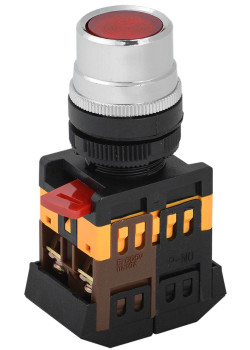 Кнопка ABLF-22 красный d=22мм неон/240В 1з+1р IEK