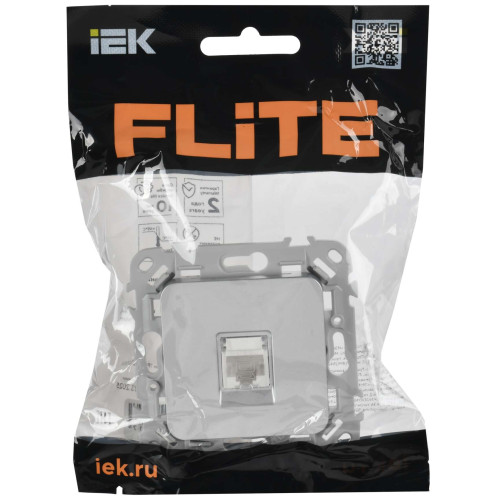 FLITE Розетка компьютерная RJ45 категория 5Е UTP РК5е-1-0-ФлА алюминий IEK FLITE Розетка компьютерная RJ45 категория 5Е UTP РК5е-1-0-ФлА алюминий IEK