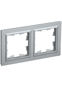 BRITE Рамка 2-местная РУ-2-БрА алюминий IEK