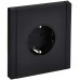 FORTE&PIANO Розетка 1-местная с заземлением без защитных шторок безвинтовое крепление 16А FP114M металл черный IEK