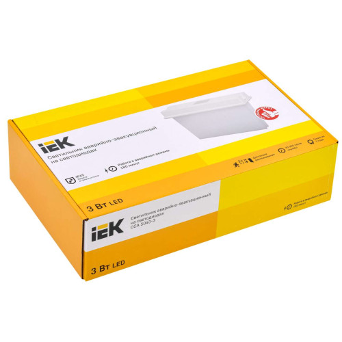 Светильник аварийный ССА 5043-3 3ч универсальный IP65 IEK
