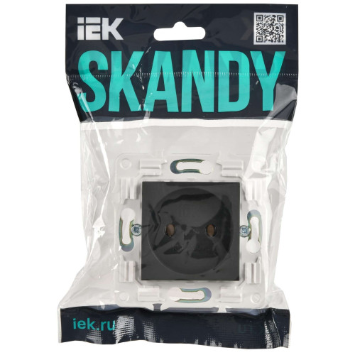 SKANDY Розетка без заземления без защитных шторок 10А SK-R02G графит IEK