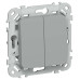 FLITE Выключатель 2-клавишный проходной 10А ВС62-1-0-ФлС серый IEK FLITE Выключатель 2-клавишный проходной 10А ВС62-1-0-ФлС серый IEK