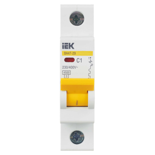 KARAT Автоматический выключатель ВА47-29 1P C 1А 4,5кА IEK