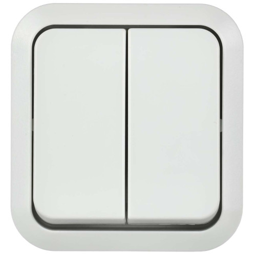 TORS Выключатель двухклавишный 10А IP55 TS305 белый IEK