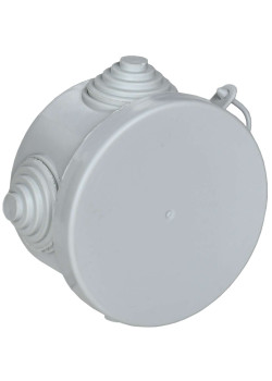 Коробка распаячная КМ для открытой проводки D=65х40мм IP54 4 гермоввода (7035) GENERICA