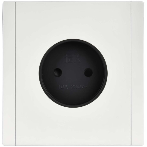 FORTE&PIANO Розетка 1-местная без заземления с защитными шторками винтовое крепление 10А FP217M металл белый IEK