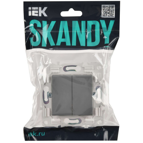 SKANDY Выключатель 2-клавишный перекрестный 10А SK-V06Gr серый IEK