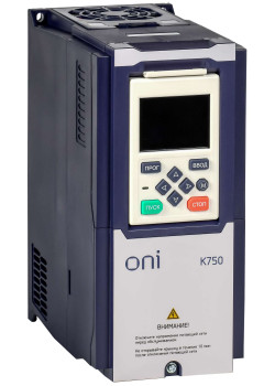 Преобразователь частоты K750 380В 3Ф 0,75кВт 2,5А со встроенным тормозом ONI