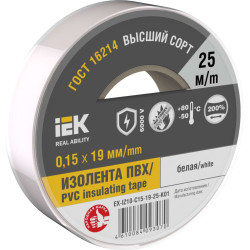 MIXTAPE 7 Изолента 0,15х19мм белая 25м IEK