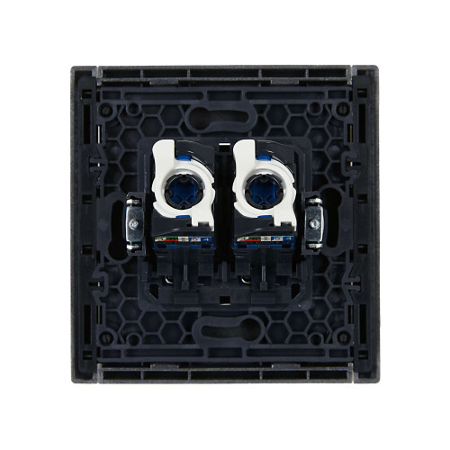 FORTE&PIANO Розетка компьютерная двойная RJ45 кат.6 FP534 сталь IEK