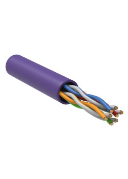 ITK Витая пара U/UTP кат.5E 4х2х24AWG solid LSZH нг(А)-HF фиолетовый (305м)