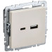 BRITE Розетка USB A+C 18Вт РЮ11-1-БрКр бежевый IEK