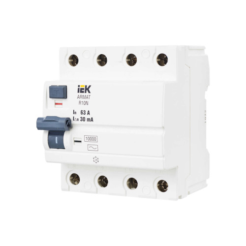 ARMAT Выключатель дифференциального тока R10N 4P 63А 30мА тип AC IEK