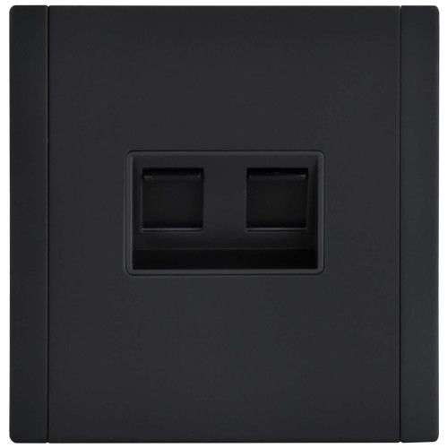FORTE&PIANO Розетка компьютерная двойная RJ45 кат.5E FP133M металл черный IEK