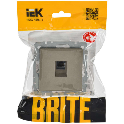 BRITE Розетка компьютерная RJ45 кат.6 РК11-БрШ шампань IEK