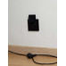 BRITE Розетка 1-местная с заземлением с защитными шторками и крышкой 16А IP44 РСбш10-3-44-БрЧ черный IEK