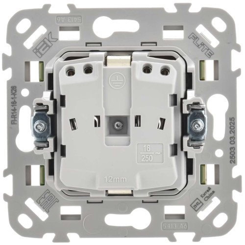 FLITE Розетка с заземлением с защитными шторками безвинтовое крепление 16А РСш11-1-ФлО оливковый IEK