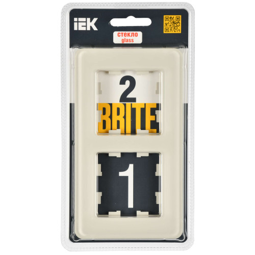 BRITE Рамка 2-местная РУ-2-2-Бр стекло песчаный RE IEK