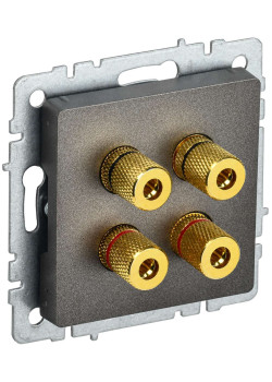 BRITE Аудиорозетка 4-местная РА10-БрТБ темная бронза IEK
